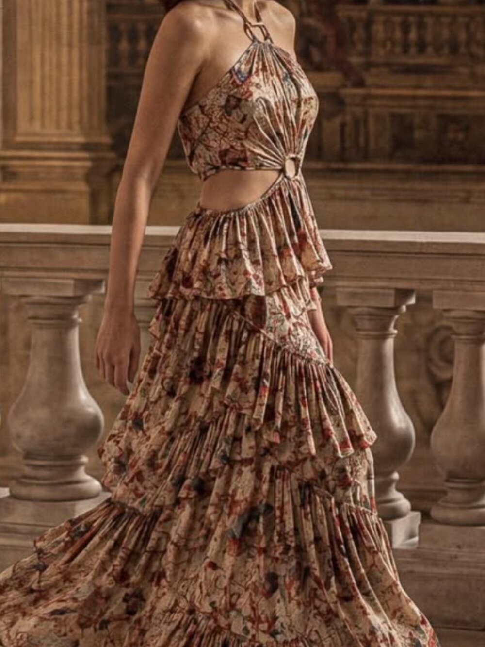 Verb by Pallavi Singhee   Multi-Colored Viscose Lurex Georgette Printed Maxi S